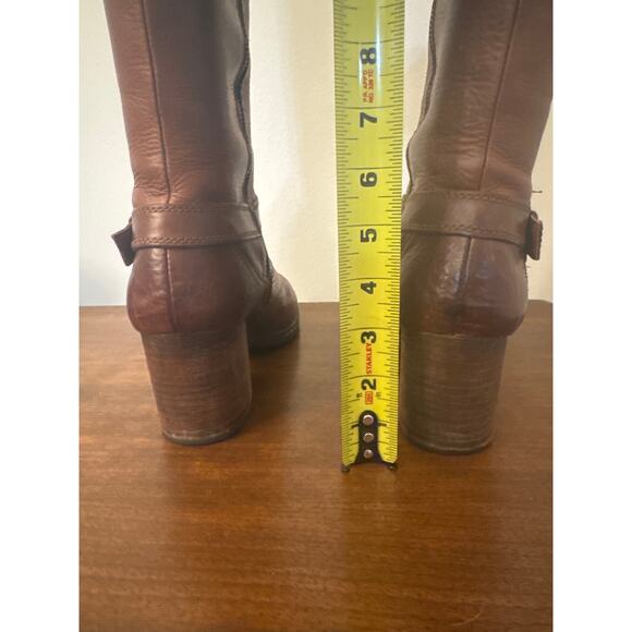 Born Brown Leather Knee High Heeled Boots Size 11 - Picture 6 of 12